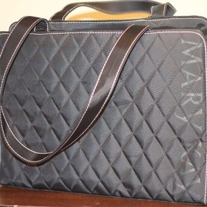 MARY KAY LARGE TRAVEL PURSE TOTE BAG BLACK QUILTE